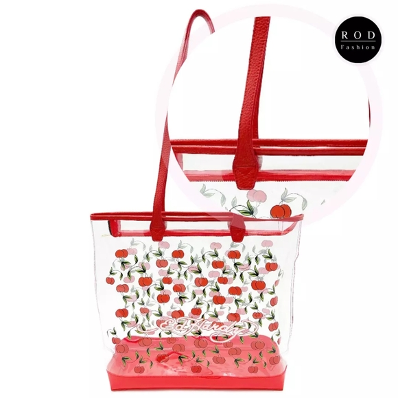 Ed Hardy Cherry-Cherries Zip Top Tote Bag - Picture 3 of 6
